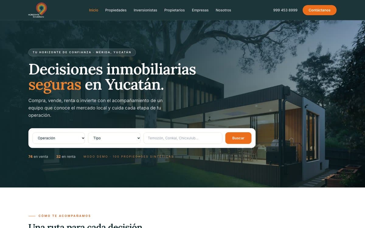 Sitio web de Horizonte Inmobiliario