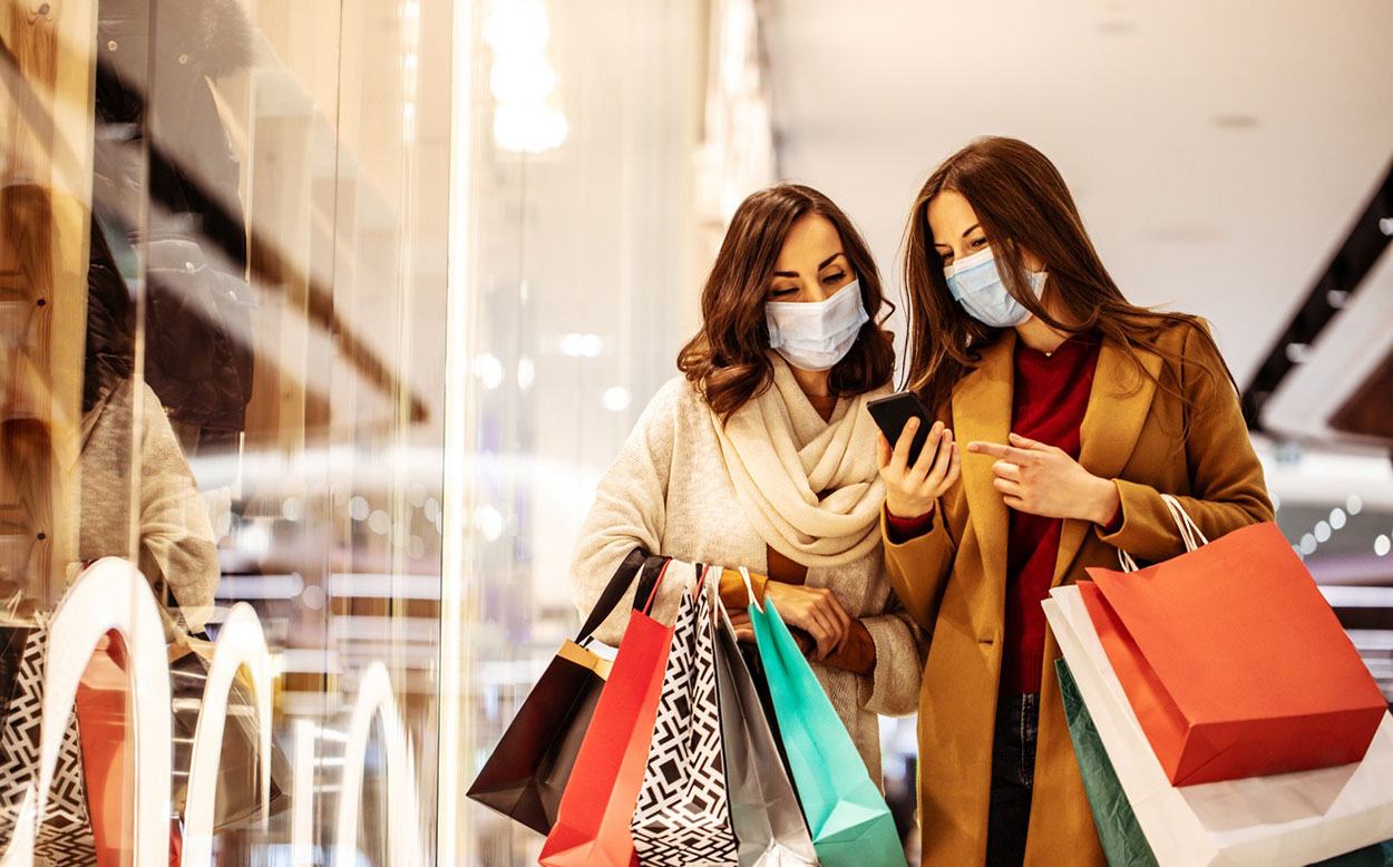 Compras en un centro comercial