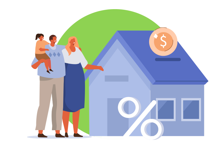 Familia invirtiendo en su nuevo hogar
