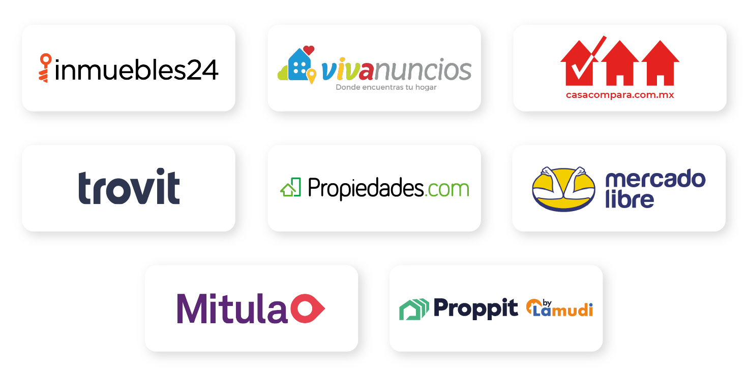 Logotipos de los portales inmobiliarios con los que trabaja Nocnok