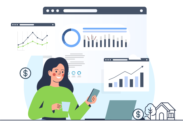 Asesora inmobiliaria utilizando NOCNOK CRM
