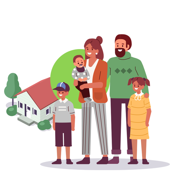 Familia en su casa nueva